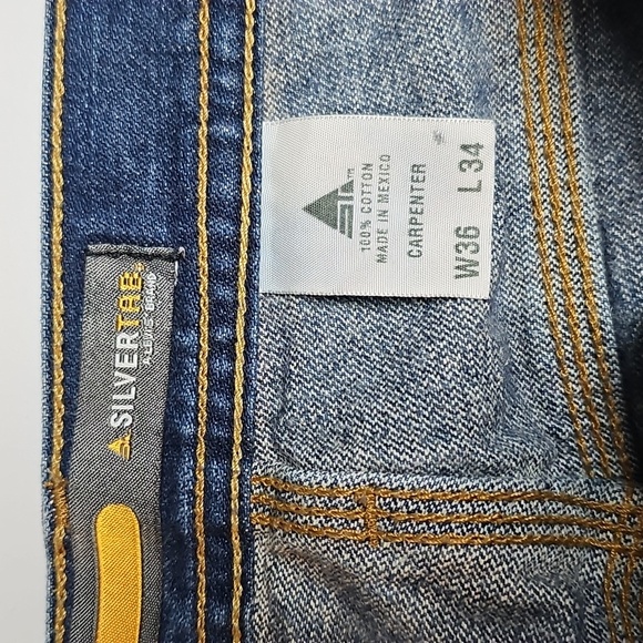 Vintage Levis Silver Tab Carpenter Jeans Med Blue Sz 36x34 Excellent Condition - Picture 6 of 8